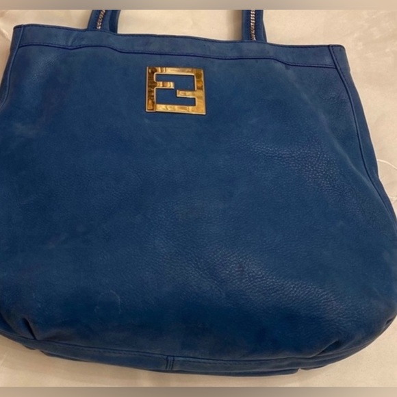 Fendi Handbags - Fendi Blue Leather 15 x 12 Tote